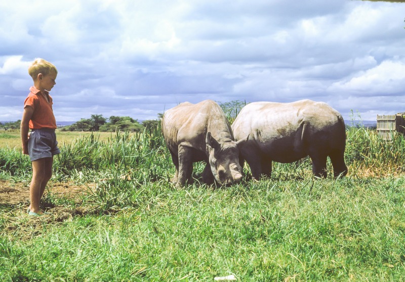 Peter and young Rhino - 1963