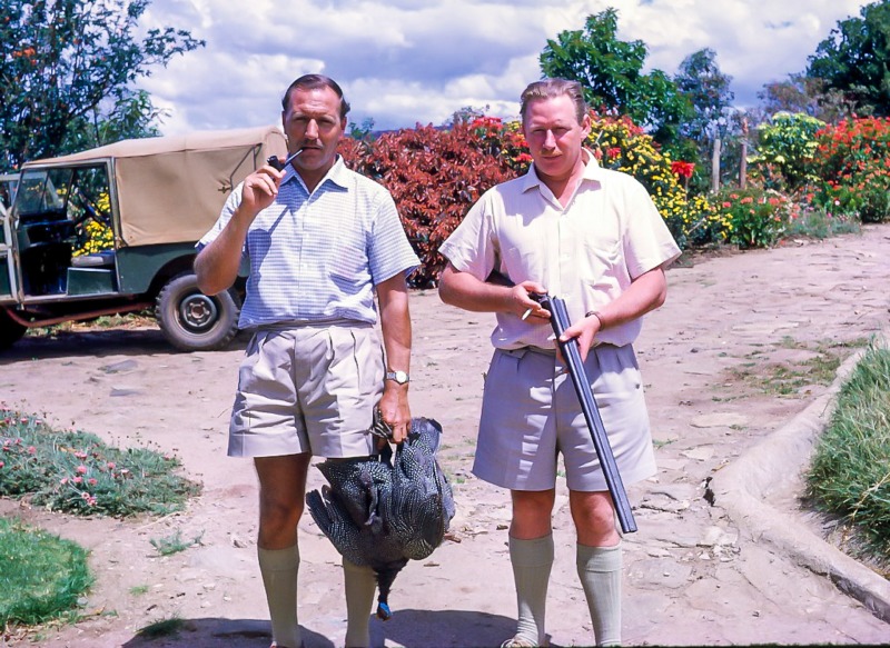 Desmond and ? with Guinea fowl