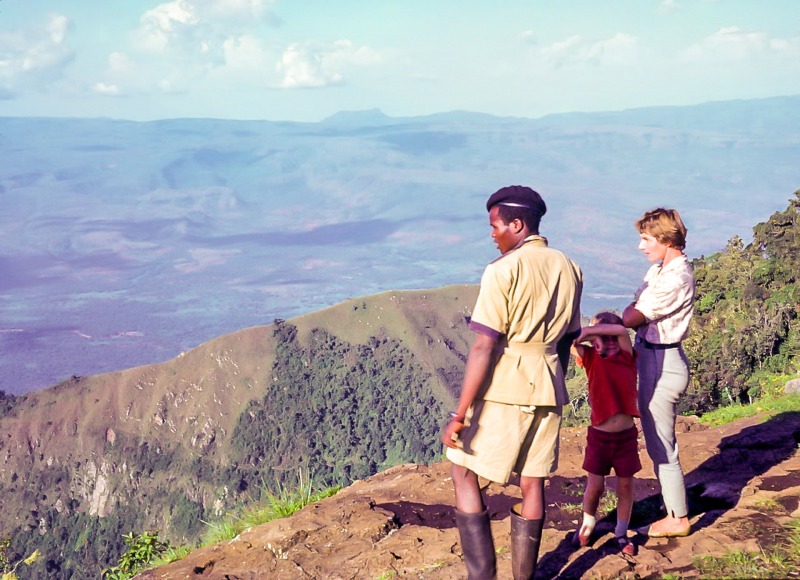 Kerio valley from escarpment, Peter and Betty