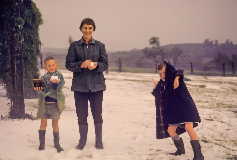 Peter, Betty, Stephen with hail at Chebororwa