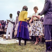 Betty presenting pizes at sports day