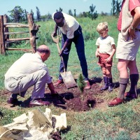 Tree planting at Chebororwa, Mike and Peter 1963