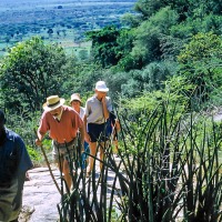 Keith walking up the escarpment