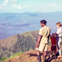 Kerio valley from escarpment, Peter and Betty