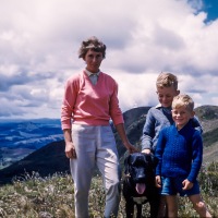 Betty, Stephen, Peter and Rich on flat top hill over Chebororwa