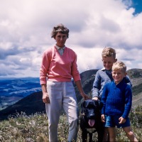 Betty, Stephen, Peter and Rich on flat top hill over Chebororwa