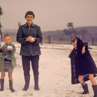 Peter, Betty, Stephen with hail at Chebororwa
