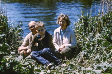 Mike, Stephen and Betty on rever nabk, Norfolk