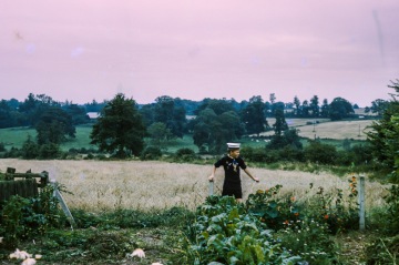 Stephen at bottom of garden at Greenstead Green