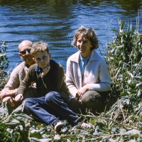 Mike, Stephen and Betty on rever nabk, Norfolk