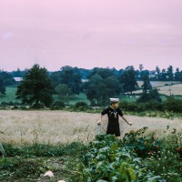 Stephen at bottom of garden at Greenstead Green