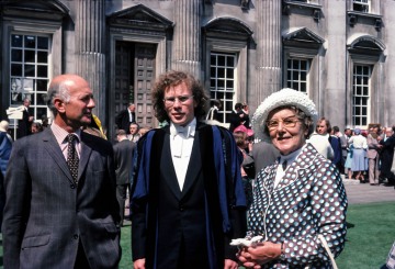 Mike Blasdale, Stephen Blasdale and grandmother May Read at graduation day, Senate House, Cambridge