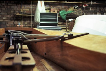 Peters Boat in Garage