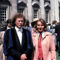Stephen Blasdale and Betty Blasdale at graduation day, Senate House, Cambridge