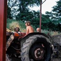 Lodge Farm, Gisslingham. Stephen, Peter and Mike building the pig food store