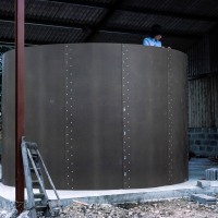 Lodge Farm, Gisslingham. Building the pig store.Mike Blasdale