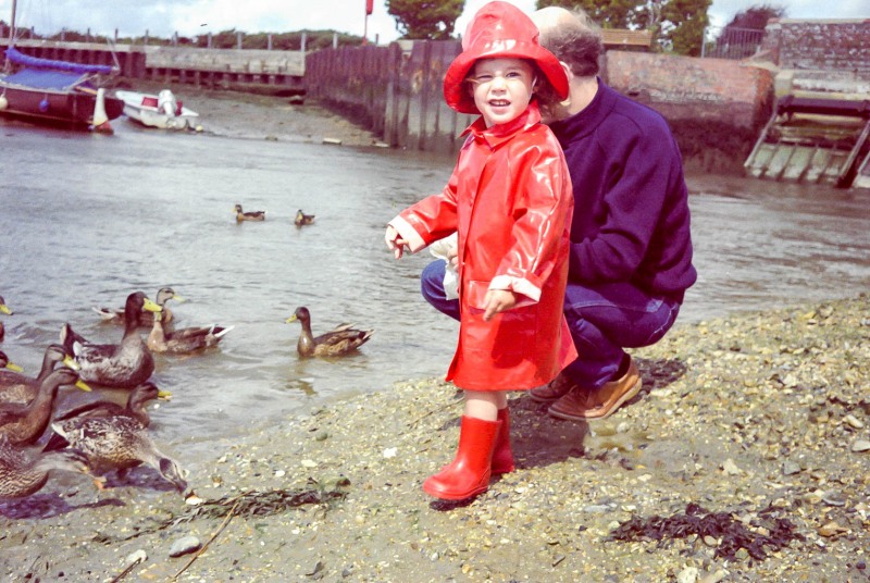 Feeding the ducks at The Haven, Hill Head