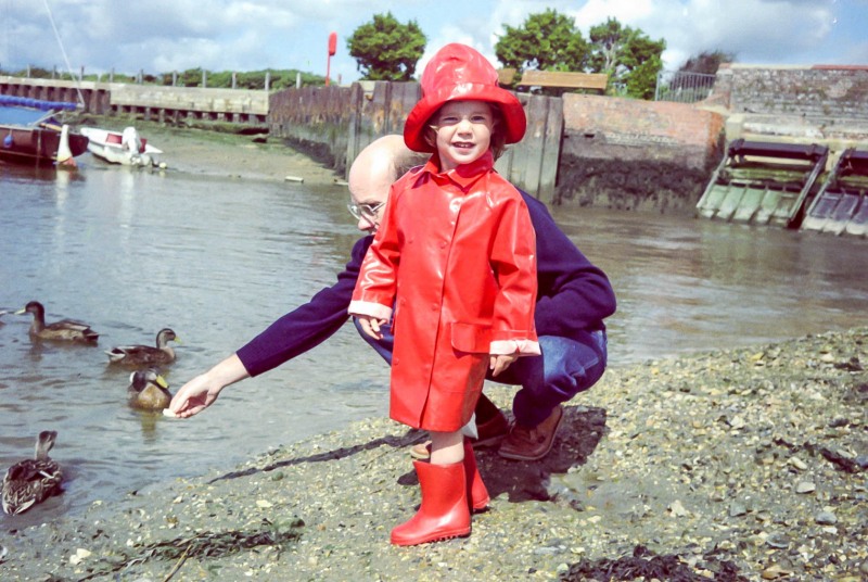 Feeding the ducks at The Haven, Hill Head