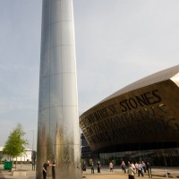 Torchwood Fountain in Cardiff