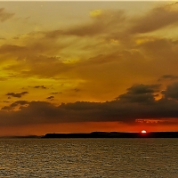 Sunset as we arrive to English Isle