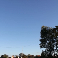 Hot air balloon over the Plough and Anchor