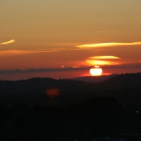 Sunset from lounging area above The Park