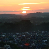 Sunset from lounging area above The Park