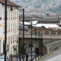 Ecuador, Quito. La Ronda in the historic area.