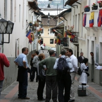 Ecuador, Quito. La Ronda in the historic area.