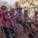 Lunch break at rock art at Spitzkoppe