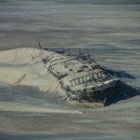 Wrecked ship Eduard Bohlen  in the sand dunes