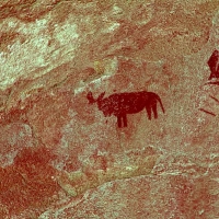 Rock art at the Bushman Camp, Namibia