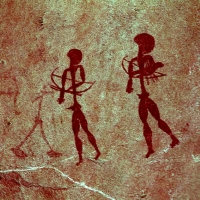 Rock art at the Bushman Camp, Namibia