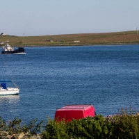 Ferry coming to pick us up from Rousay