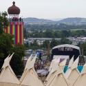 Tepee Village and the ribbon tower