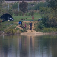 Cormoranche-sur-Saone, fishing pond at campsite