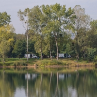 Cormoranche-sur-Saone, fishing pond at campsite