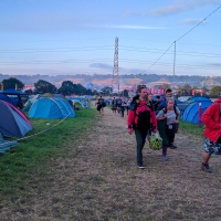 Early Monday morning Glastonbury leavers