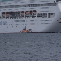 The Oriana embarking passengers