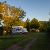 Guernsey campsite at sunset