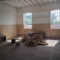 Southwell Workhouse, mens day room making oakum