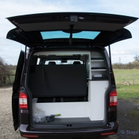 VW T5 storage cupboards at the back