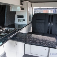 VW T5 storage cupboards, hob, table