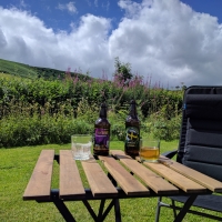 Fforest Fields Campsite, evening beer time