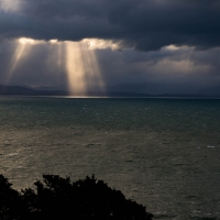 Rain clouds from Abel Tasman monument