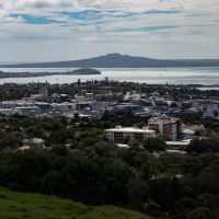 Looking towards Devonport and Rangitoto from Mount Eden