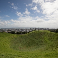 The crater on Mount Eden