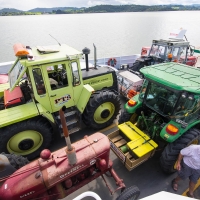 The South to North Tractor trek at Rawene Ferry