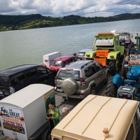 The South to North Tractor trek at Rawene Ferry