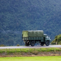 Convoy leaving Haast